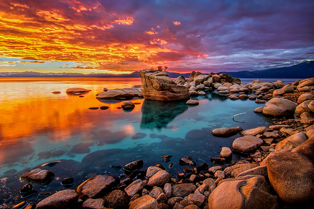 sunset by river sunset by river