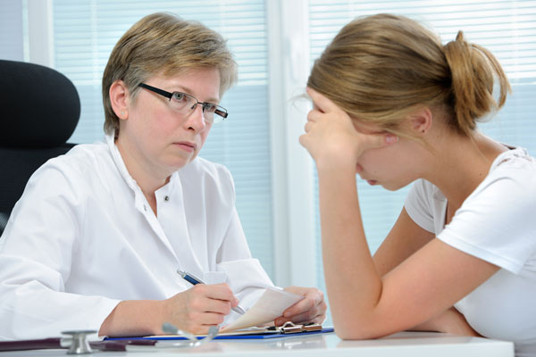 Clinician evaluating a client